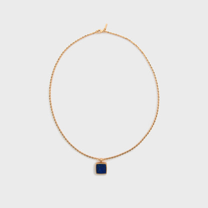 Men Kith Emanuele Bicocchi Gold Square Lapis Amulet Necklace - Gold