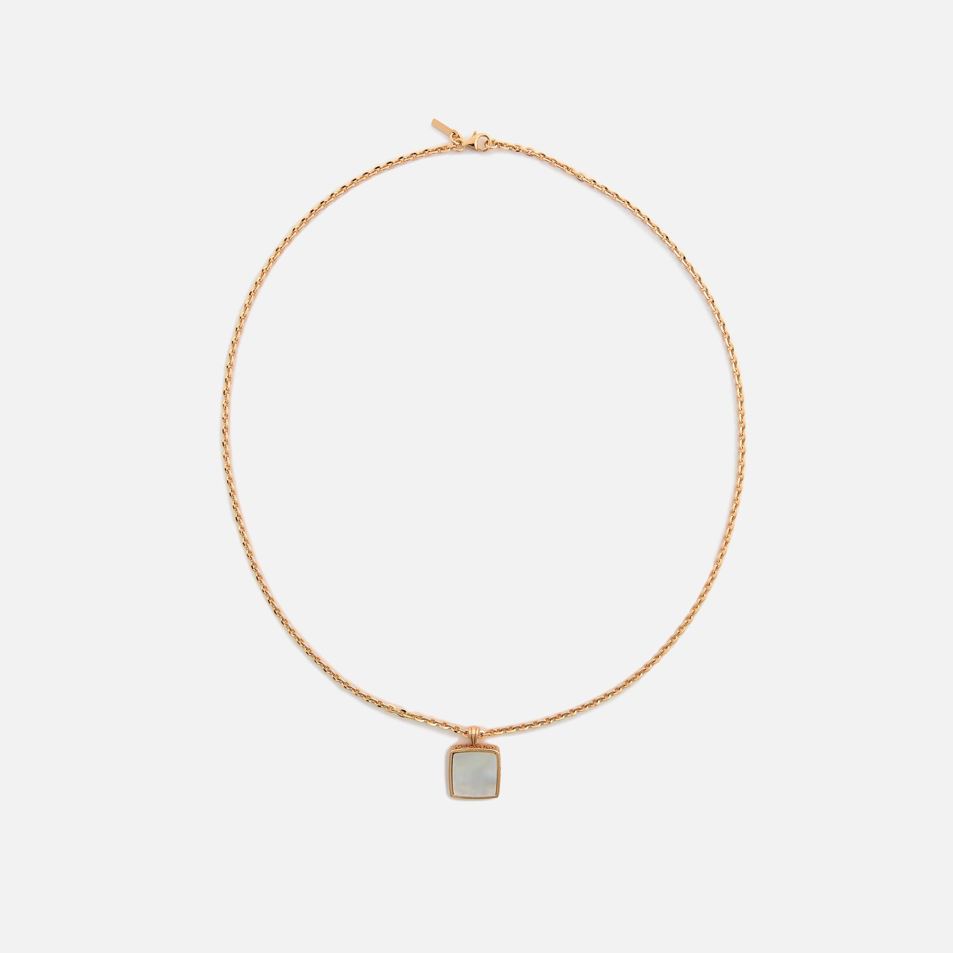 Men Kith Emanuele Bicocchi Gold Square Mother of Pearl Amulet Necklace - Gold