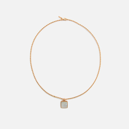 Men Kith Emanuele Bicocchi Gold Square Mother of Pearl Amulet Necklace - Gold