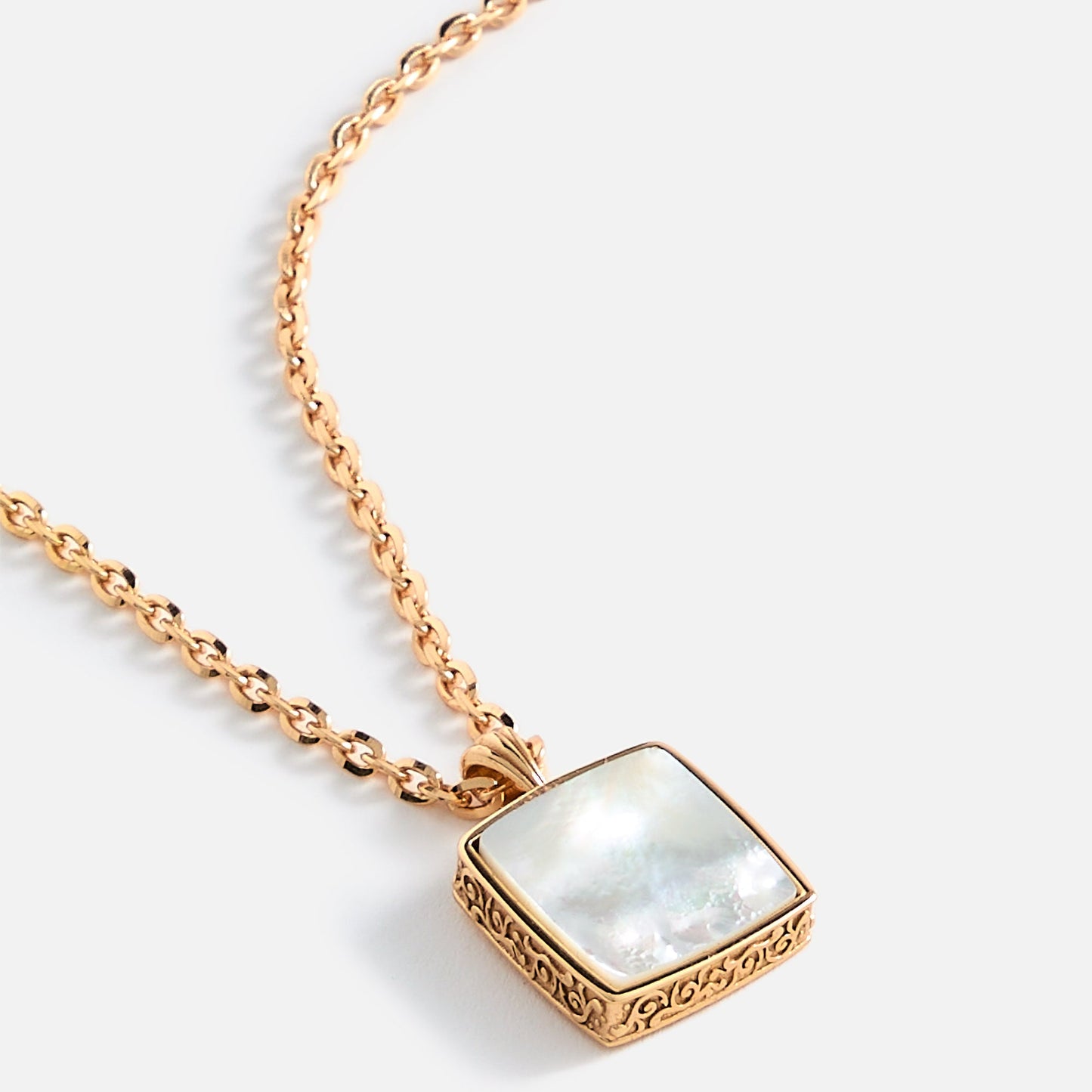 Men Kith Emanuele Bicocchi Gold Square Mother of Pearl Amulet Necklace - Gold