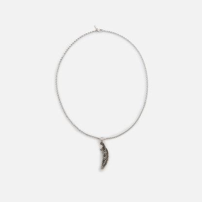 Men Kith Emanuele Bicocchi Feather Pendant Necklace - Silver