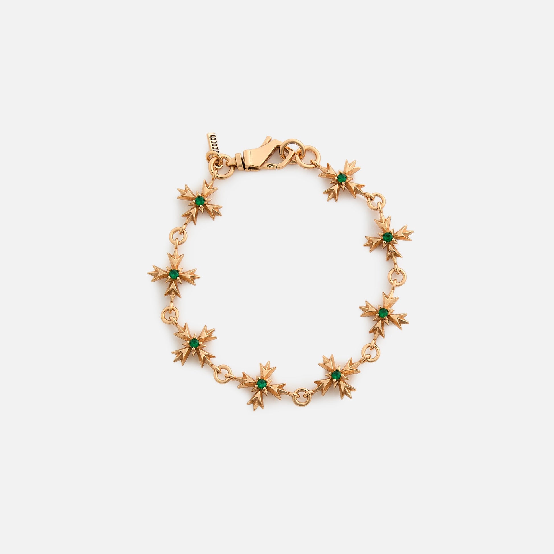 Men Kith Emanuele Bicocchi Green Zirconia Crest Bracelet - Gold