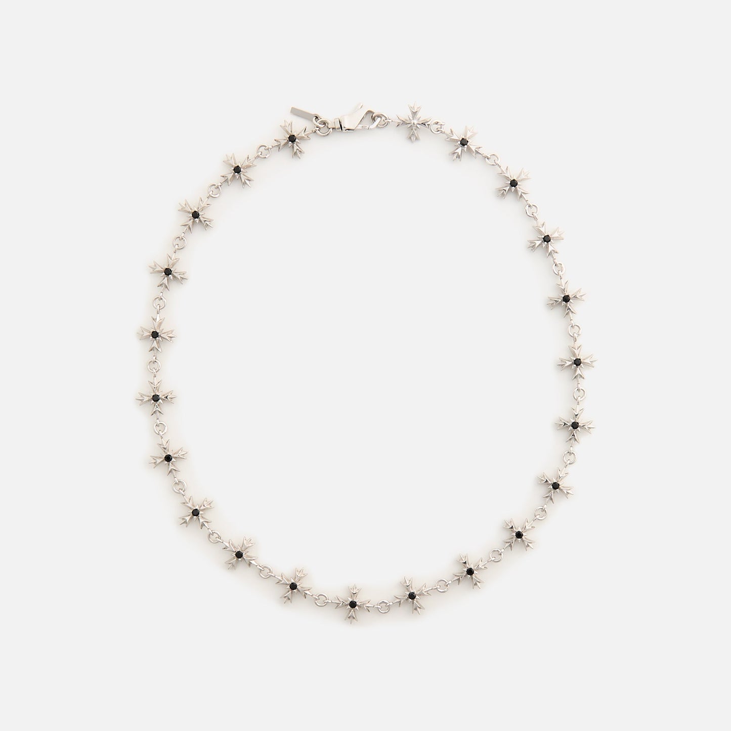 Men Kith Emanuele Bicocchi Black Zirconia Crest Necklace - Silver