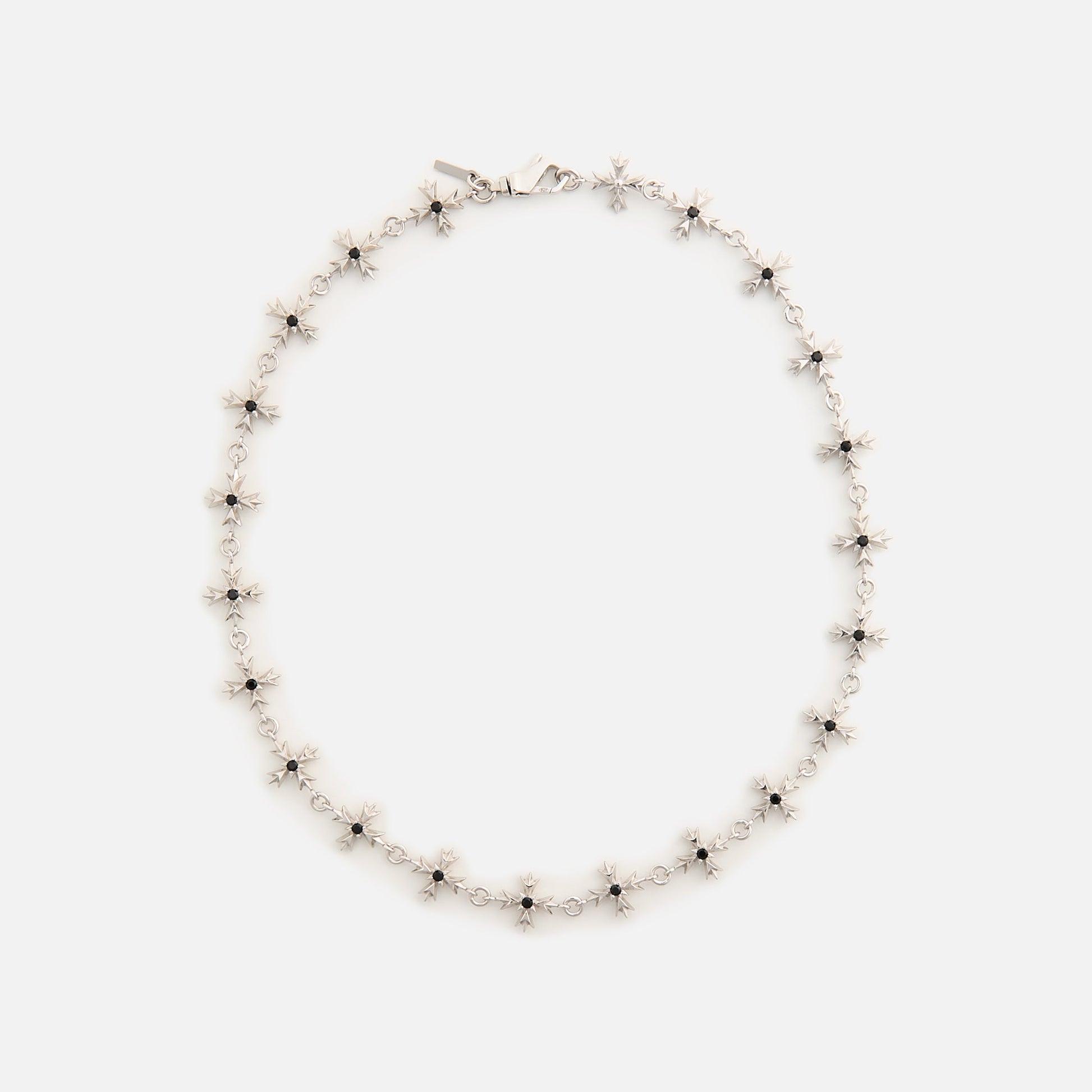 Men Kith Emanuele Bicocchi Black Zirconia Crest Necklace - Silver
