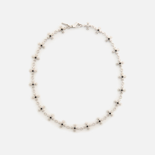 Men Kith Emanuele Bicocchi Black Zirconia Crest Necklace - Silver