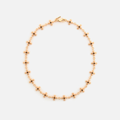 Men Kith Emanuele Bicocchi Black Zirconia Crest Necklace - Gold