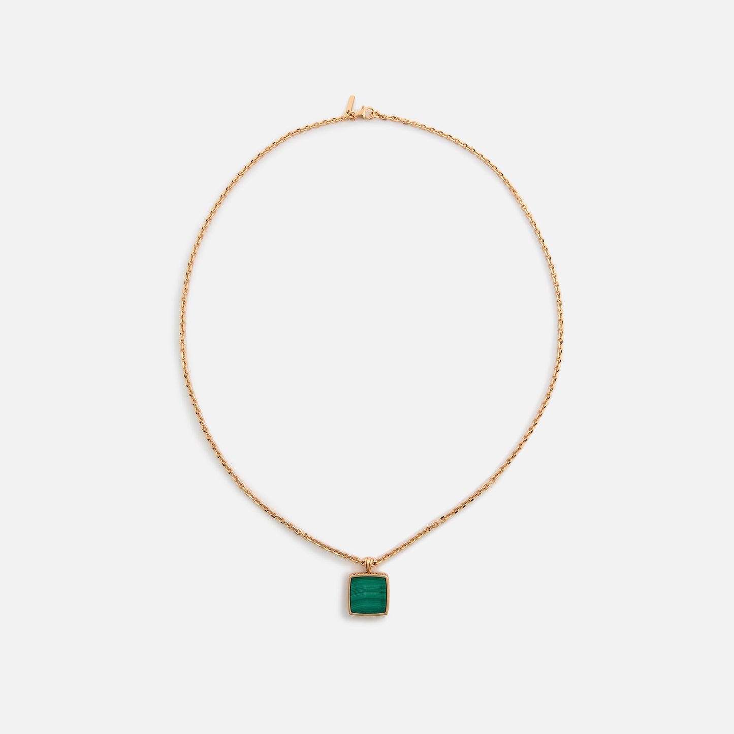 Men Kith Emanuele Bicocchi Gold Square Malachite Amulet Necklace - Gold