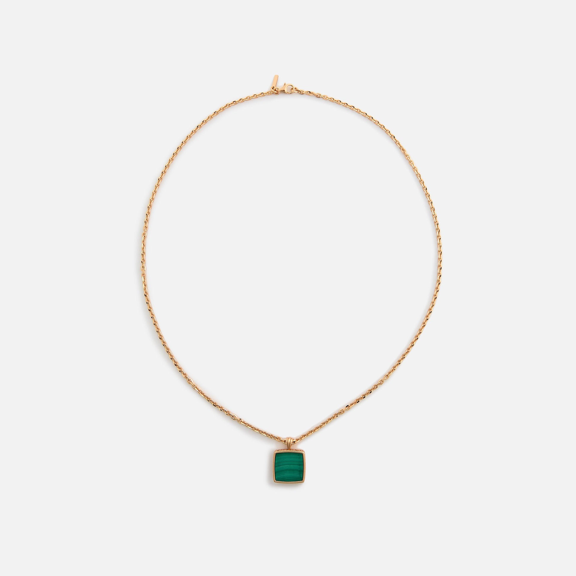 Men Kith Emanuele Bicocchi Gold Square Malachite Amulet Necklace - Gold