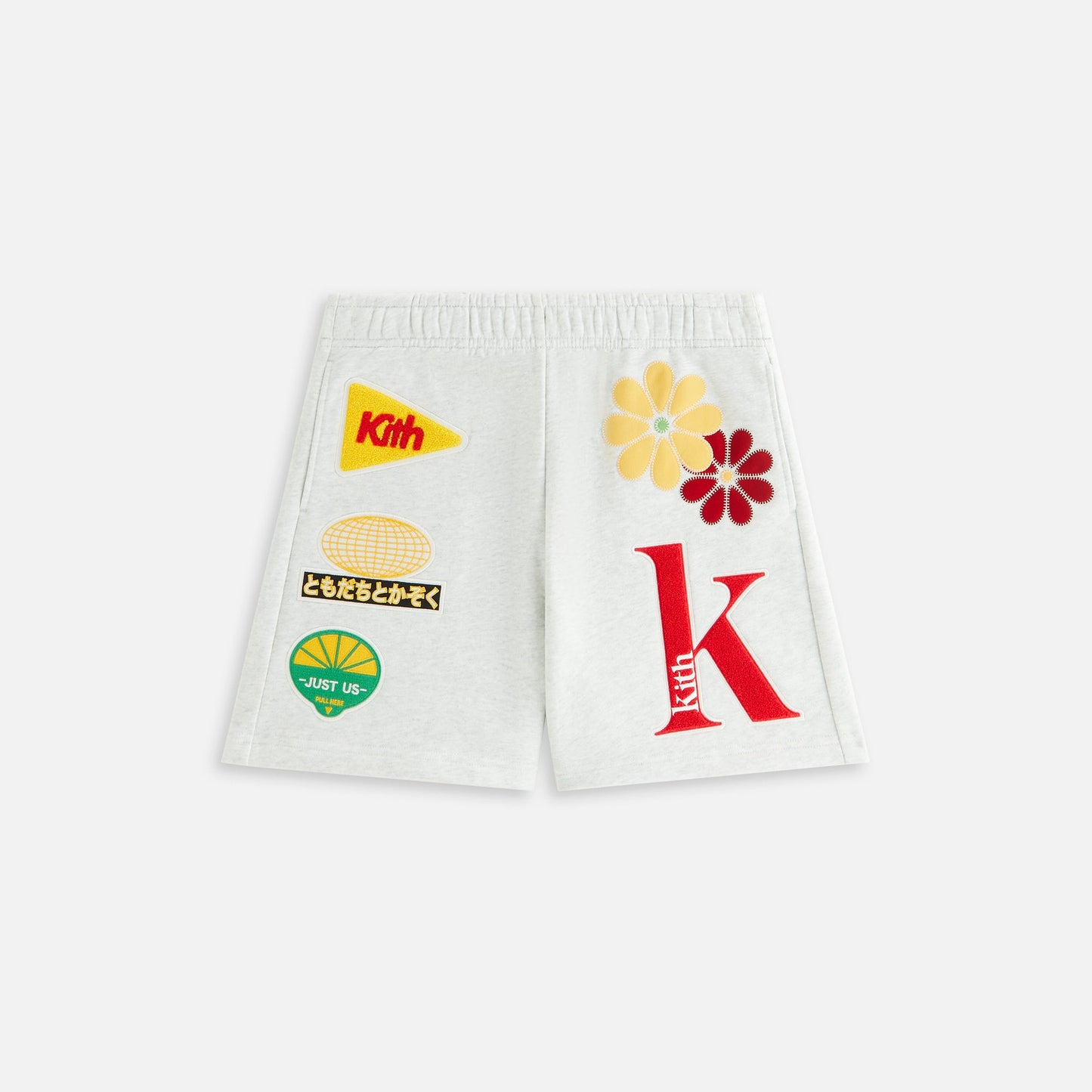 Women Kith Kith Women Rayne Patched Sweatshort - Light Heather Grey