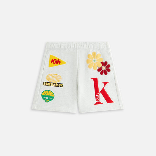 Women Kith Kith Women Rayne Patched Sweatshort - Light Heather Grey