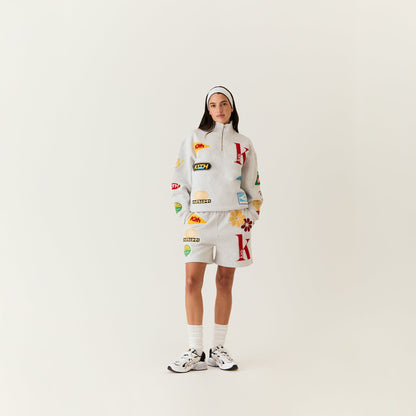 Women Kith Kith Women Rayne Patched Sweatshort - Light Heather Grey