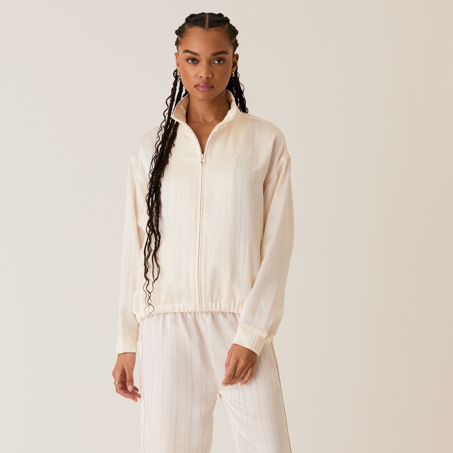 Women Kith Kith Women Wrenley Crest Track Jacket - Whisper