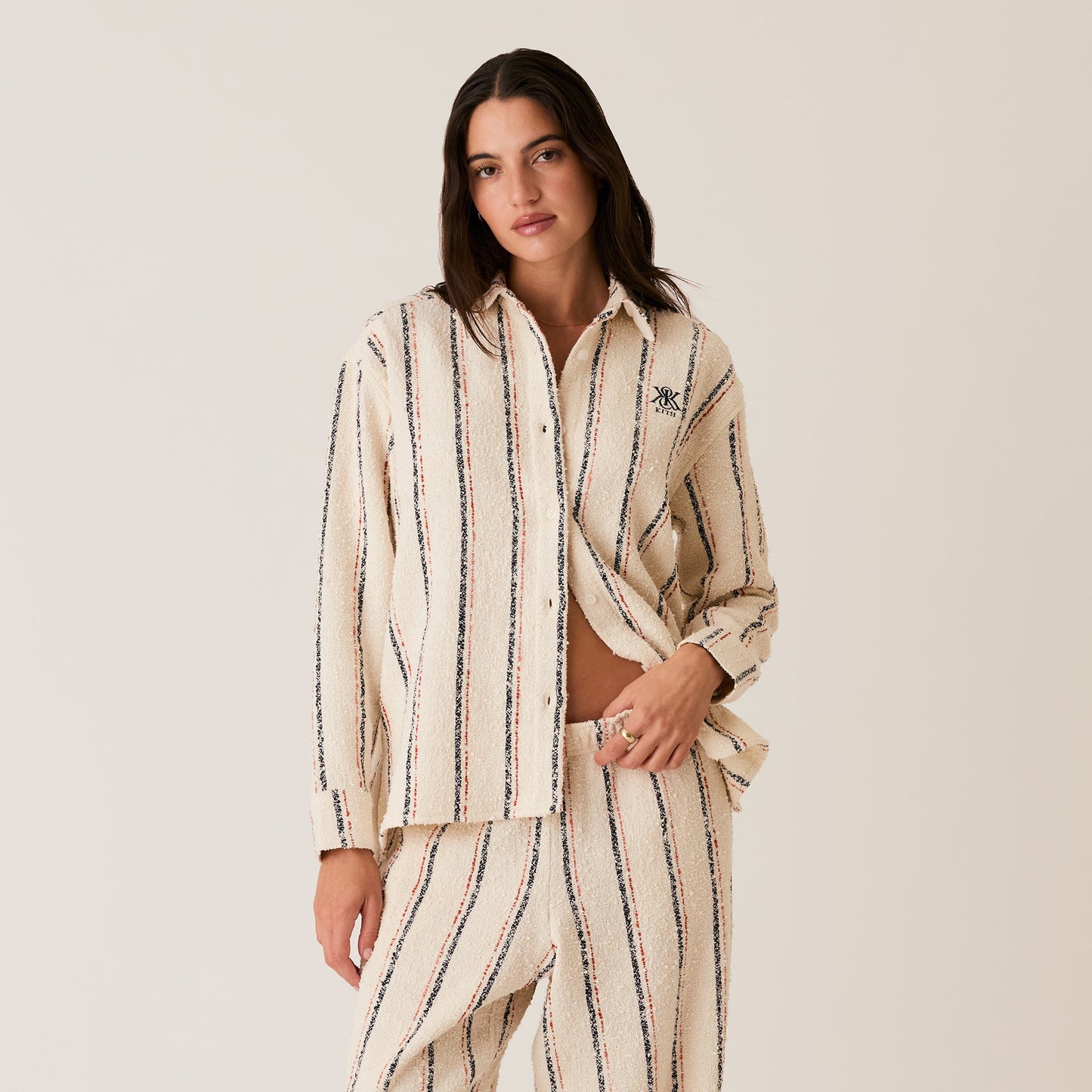 Women Kith Kith Women Roanne II Boucle Shirt - Whisper
