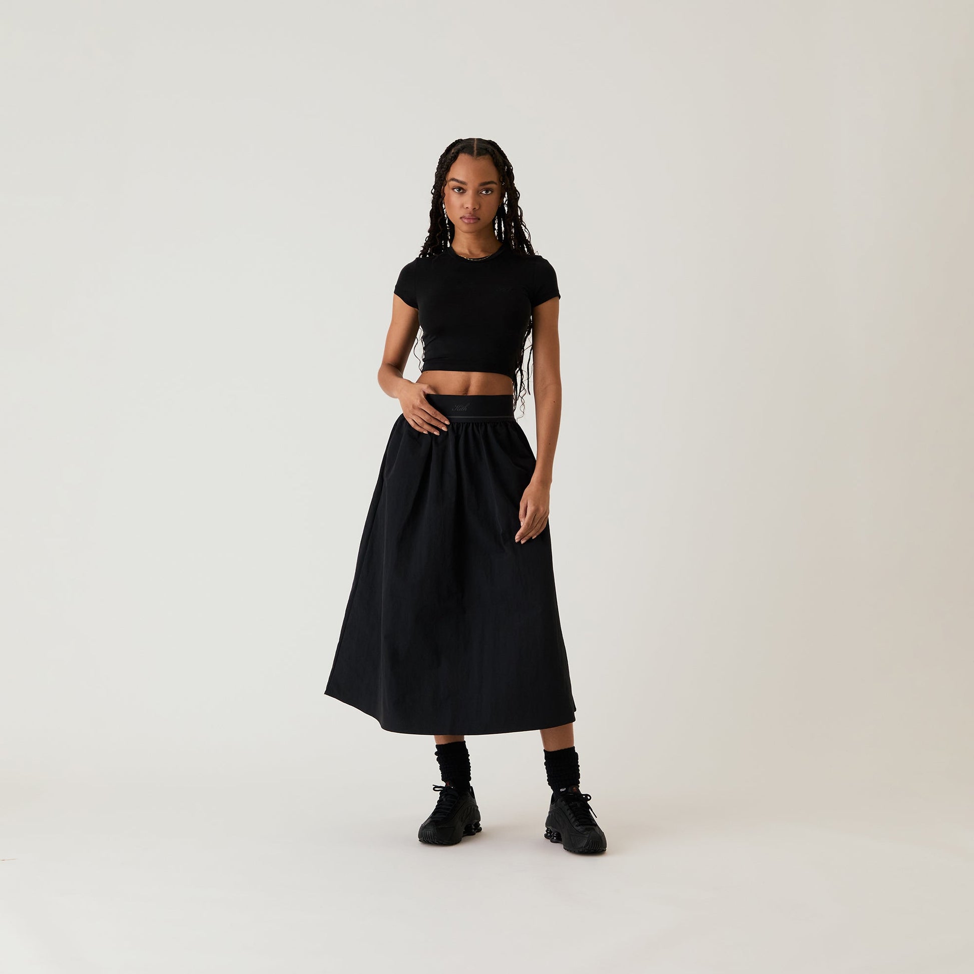 Women Kith Kith Women Mulberry III Cupro Tee - Black