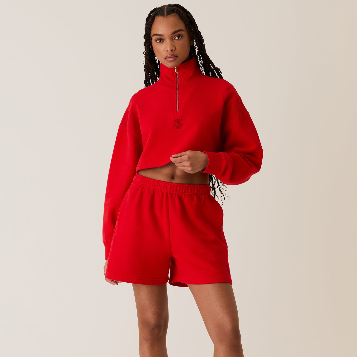 Women Kith Kith Women Rayne Sueded Sweatshort - Cinnabar