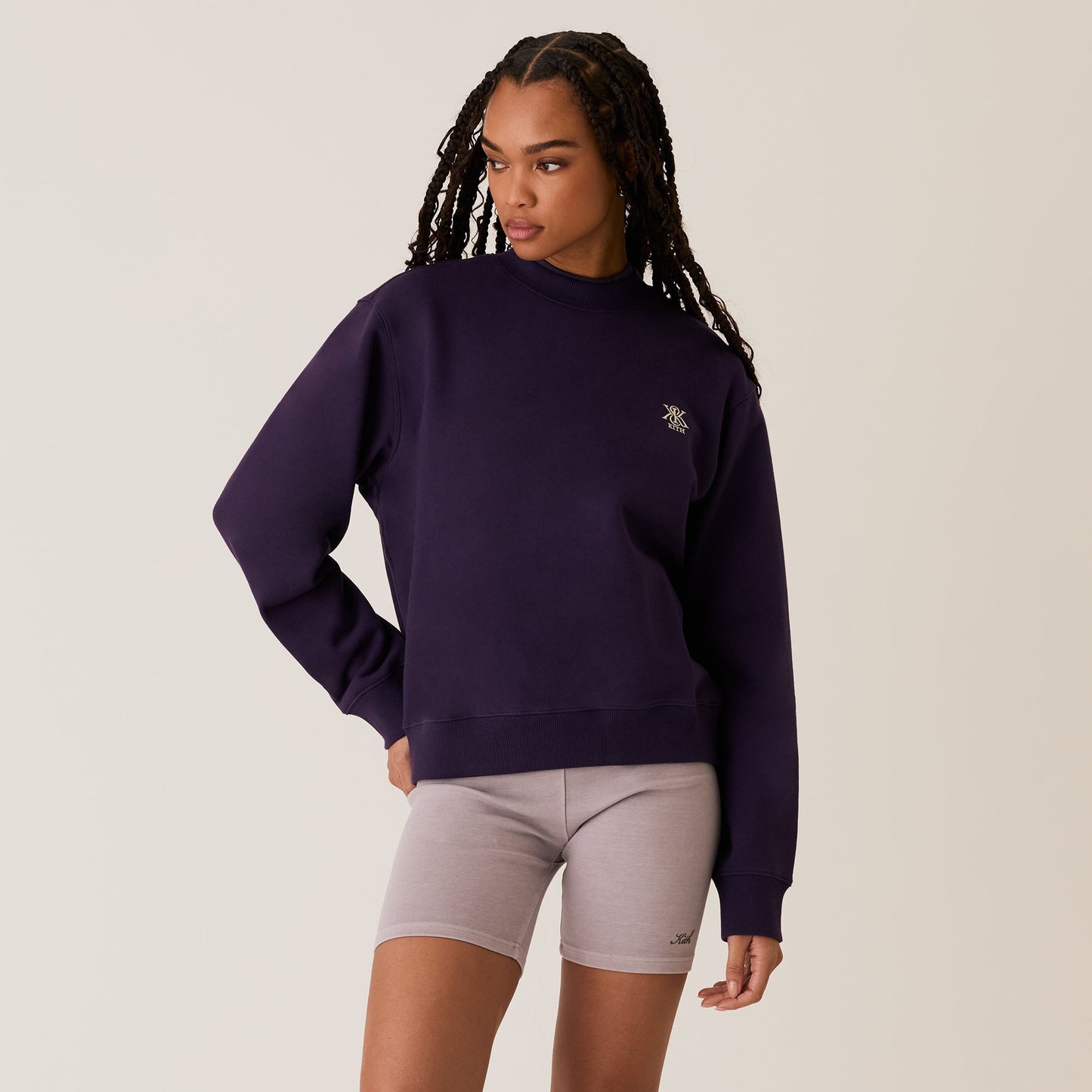 Women Kith Kith Women Asher Crest Crewneck - Nightshade