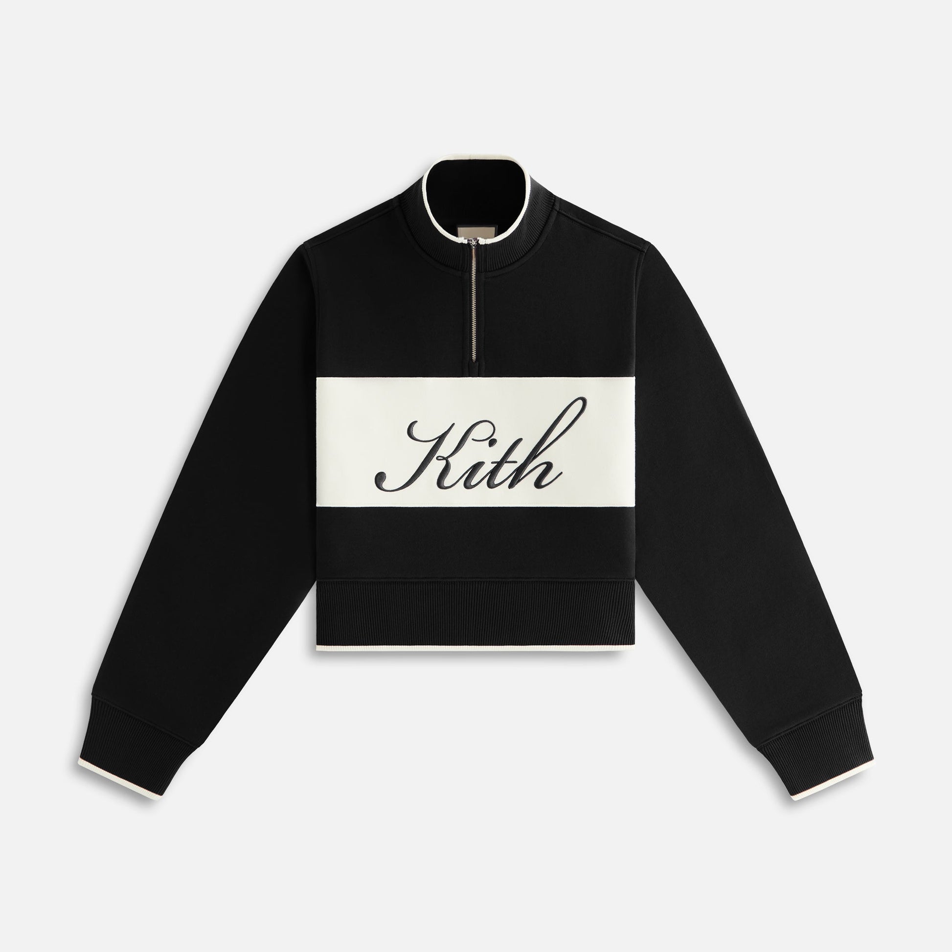Women Kith Kith Women Hunter II Script Quarter Zip - Black