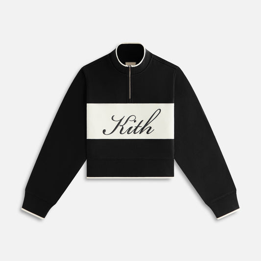 Women Kith Kith Women Hunter II Script Quarter Zip - Black