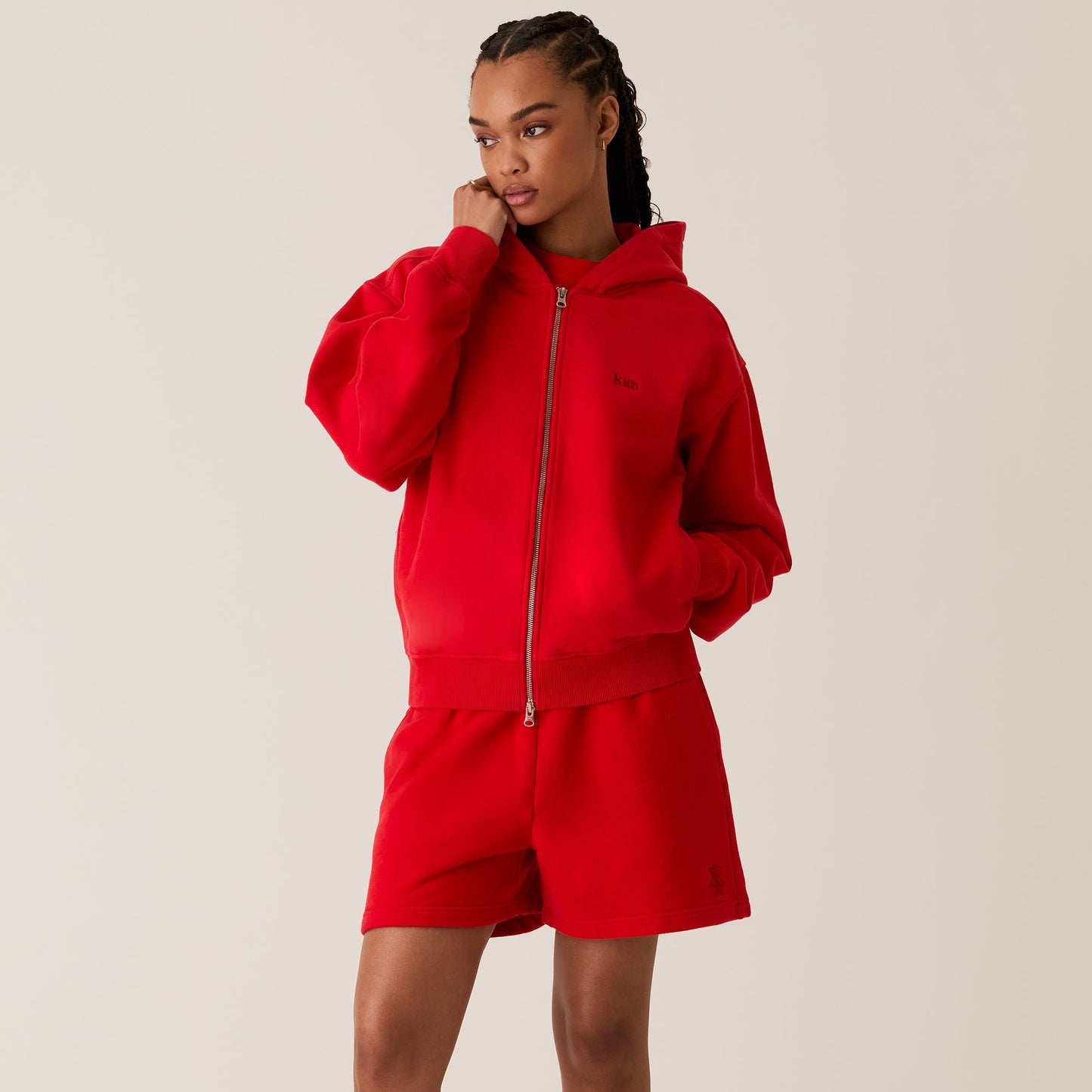 Women Kith Kith Women Tanner Sueded Hoodie - Cinnabar
