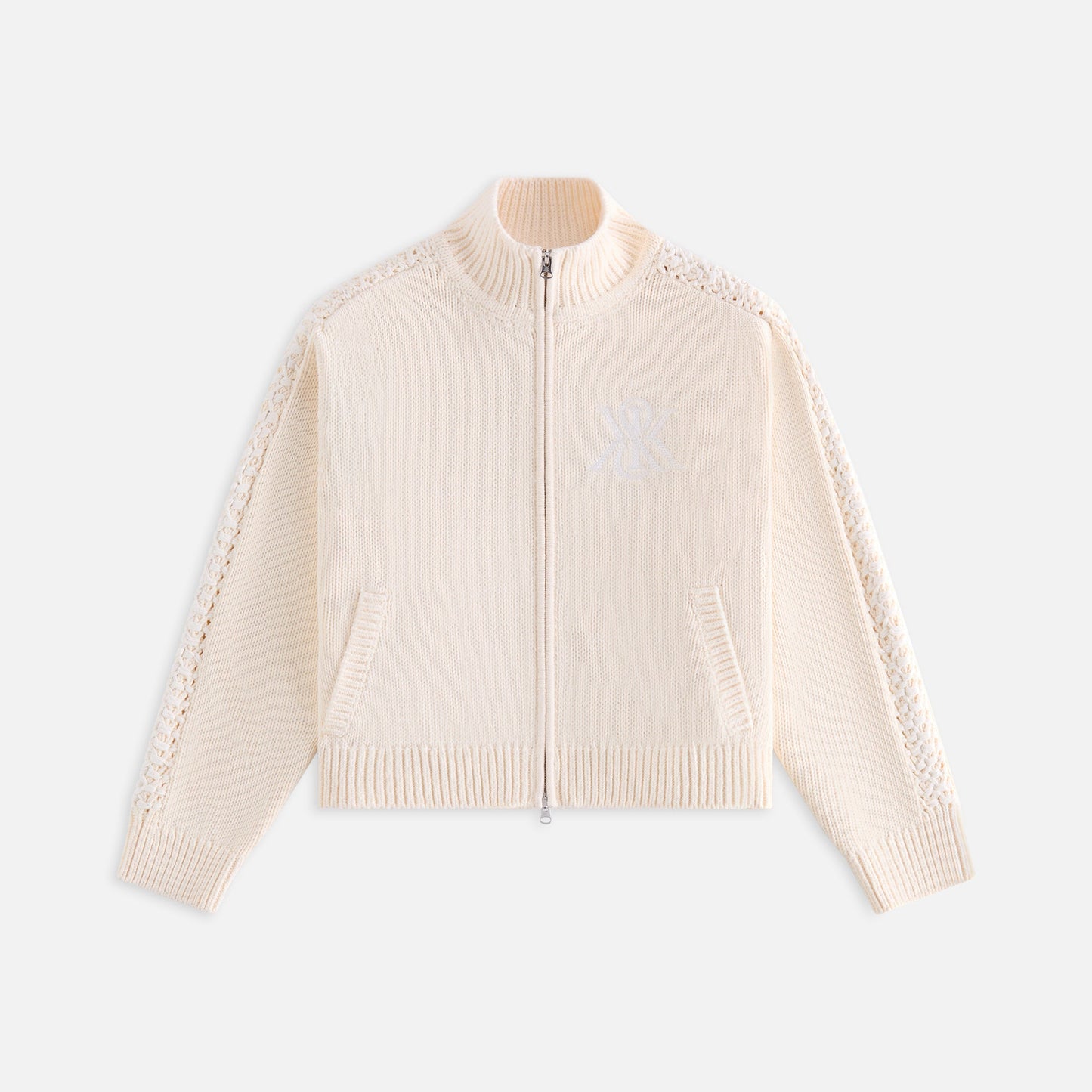Women Kith Kith Women Wyler Crest Full Zip Sweater - Sandrift