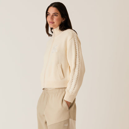 Women Kith Kith Women Wyler Crest Full Zip Sweater - Sandrift