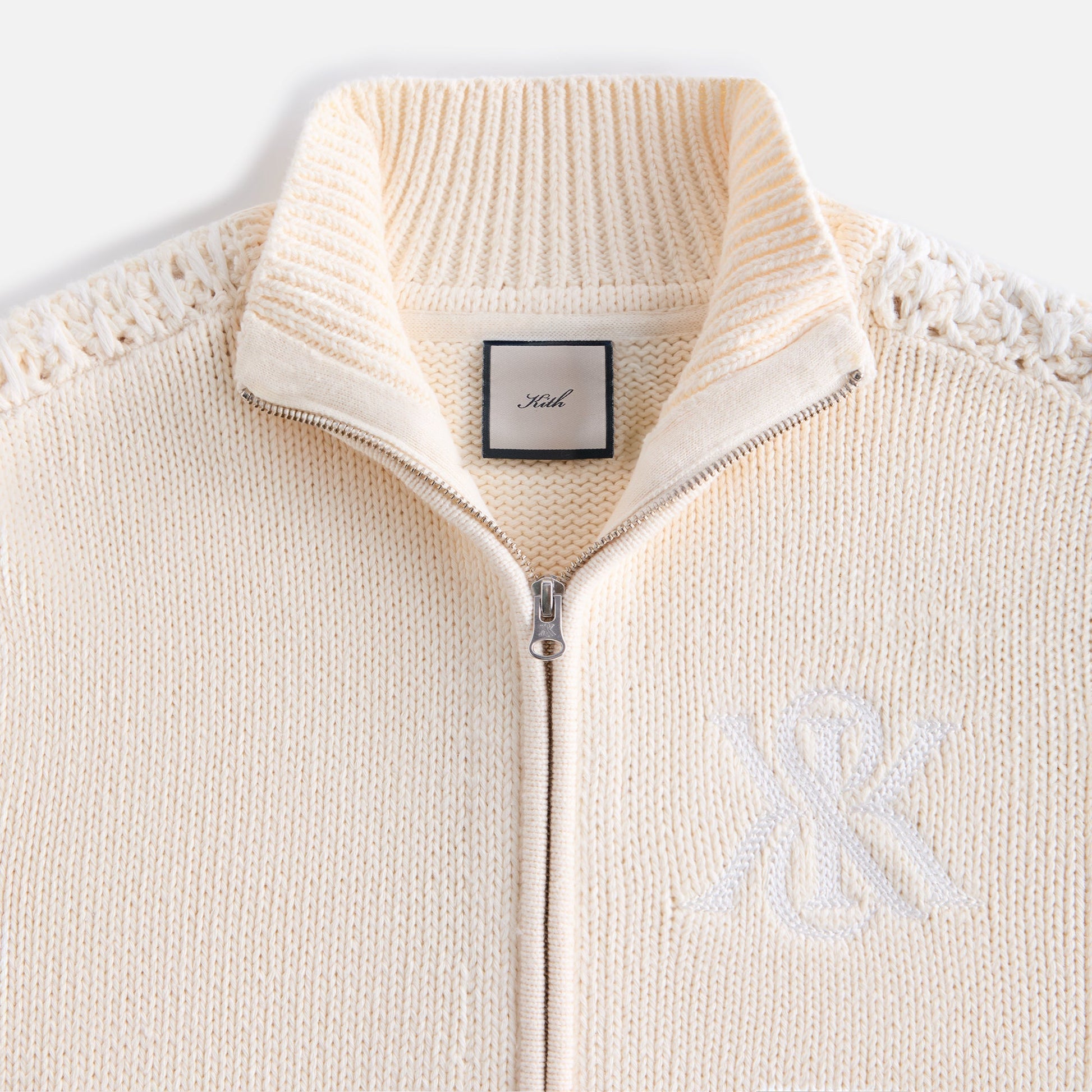 Women Kith Kith Women Wyler Crest Full Zip Sweater - Sandrift
