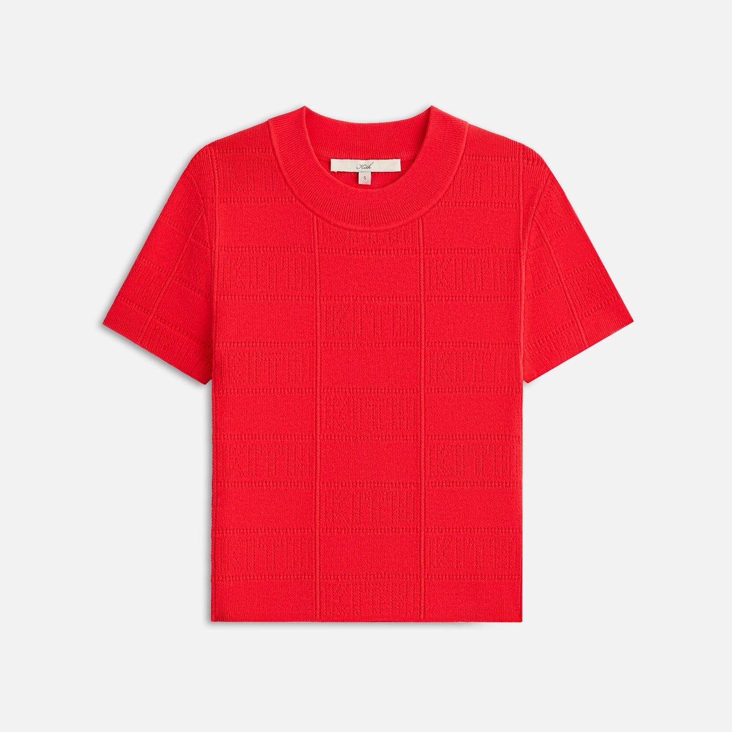 Women Kith Kith Women Arys Monogram Pointelle Tee - Cinnabar