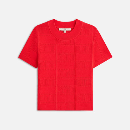 Women Kith Kith Women Arys Monogram Pointelle Tee - Cinnabar