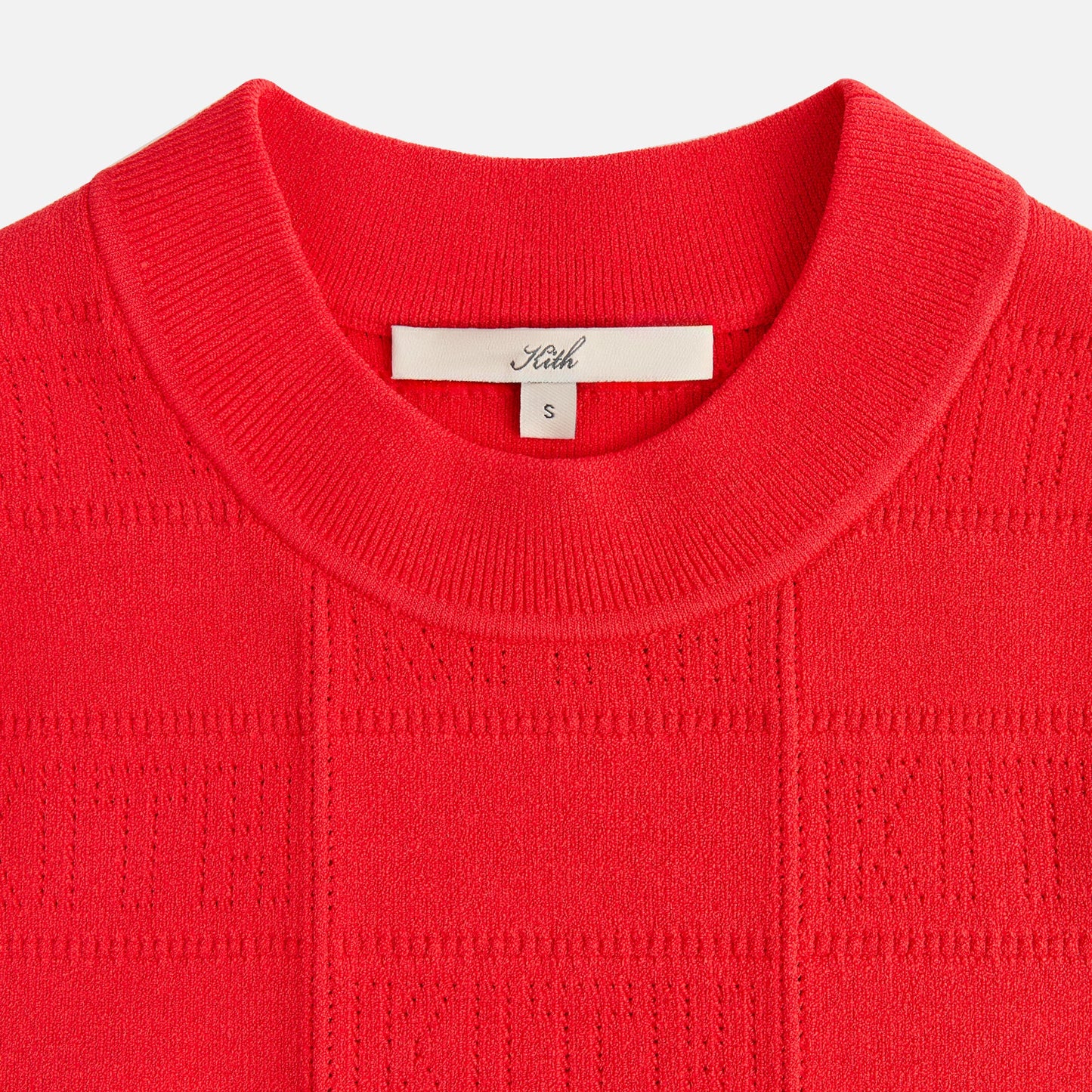 Women Kith Kith Women Arys Monogram Pointelle Tee - Cinnabar