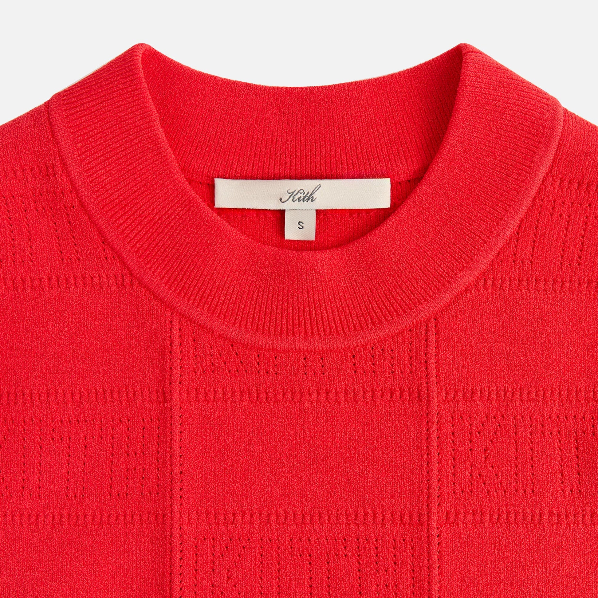 Women Kith Kith Women Arys Monogram Pointelle Tee - Cinnabar