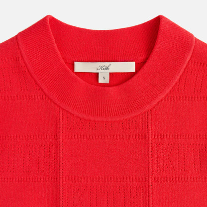 Women Kith Kith Women Arys Monogram Pointelle Tee - Cinnabar