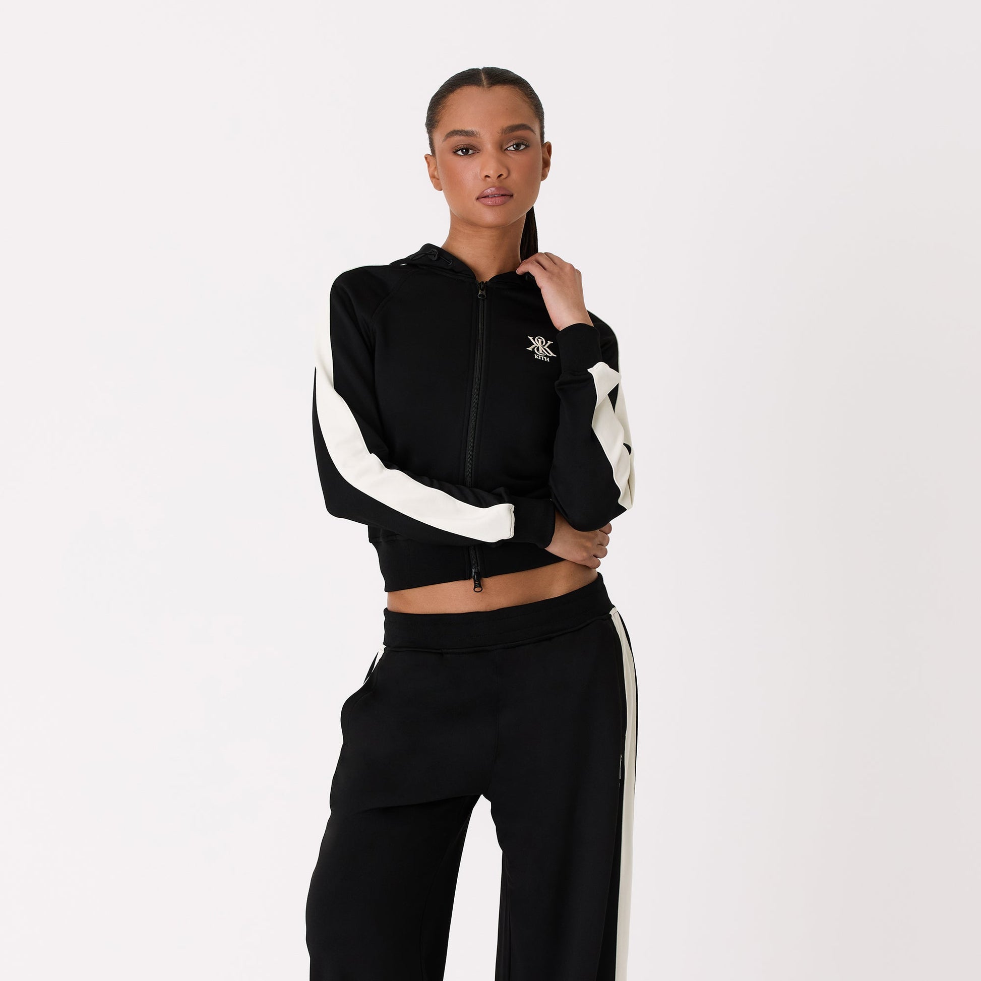 Women Kith Kith Women Arbor Hooded Track Jacket - Black