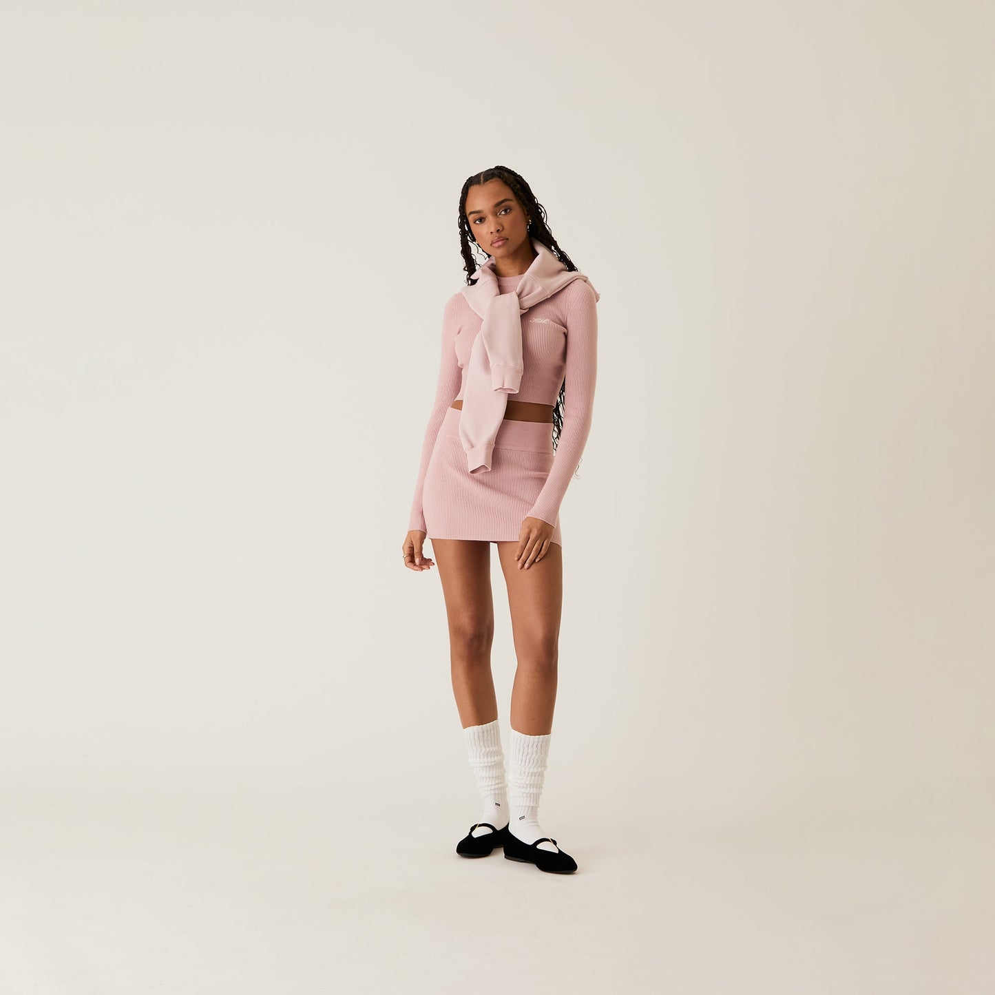 Women Kith Kith Women Arys Rib Mini Skirt - Syringa