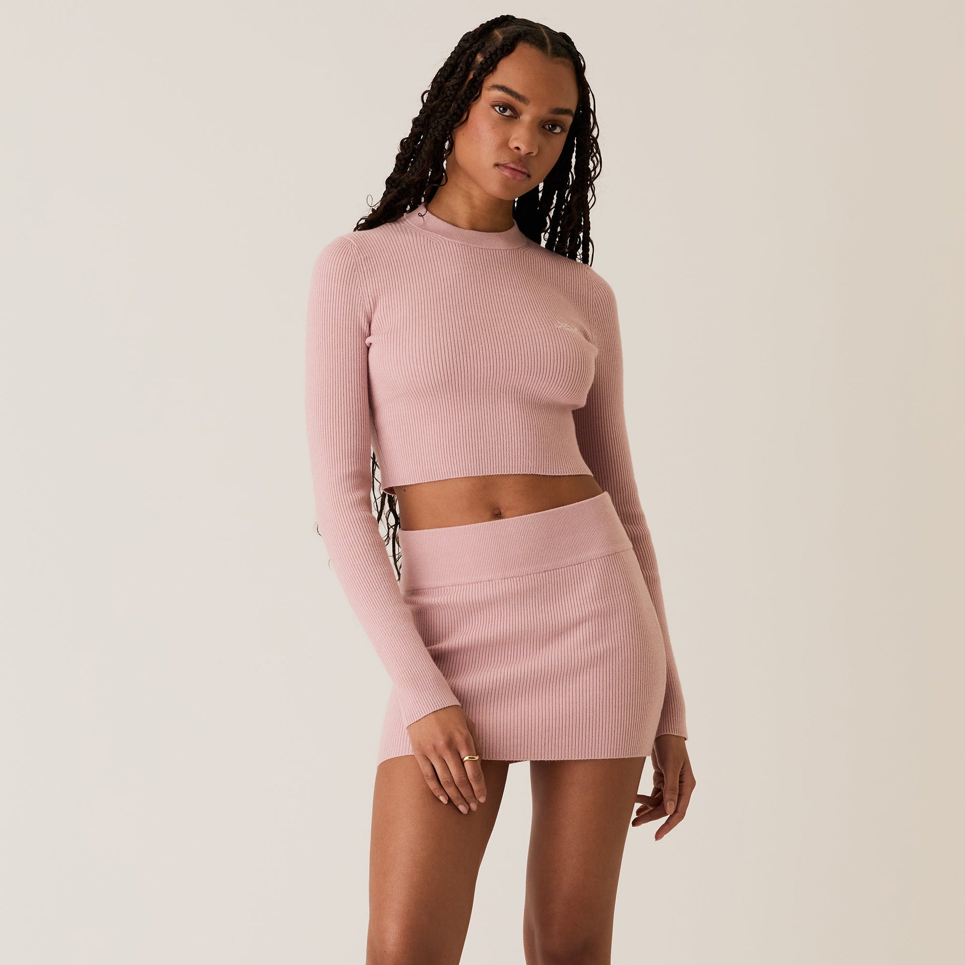 Women Kith Kith Women Arys Rib Mini Skirt - Syringa