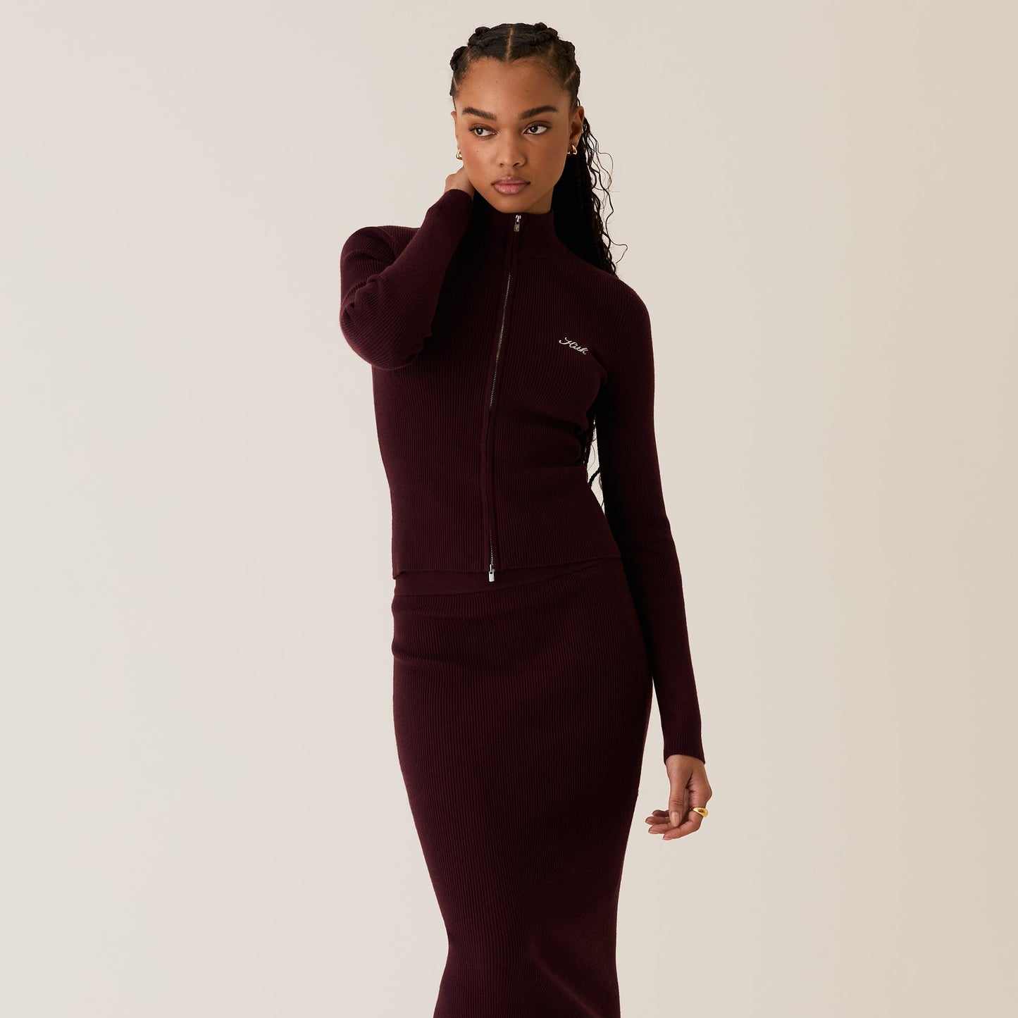 Women Kith Kith Women Ina Rib Track Zip - Magma