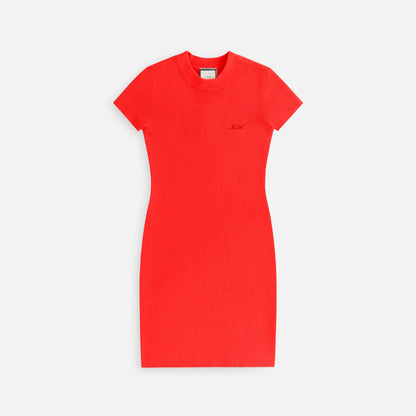 Women Kith Kith Women Mulberry Rib Dress - Cinnabar