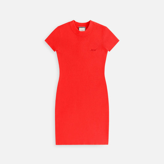 Women Kith Kith Women Mulberry Rib Dress - Cinnabar