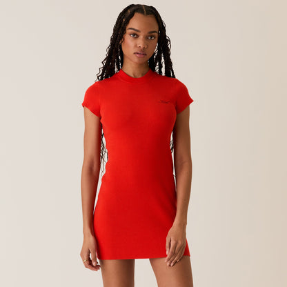 Women Kith Kith Women Mulberry Rib Dress - Cinnabar