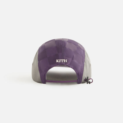 Women Kith Kith Women Checkered Satin Camper Cap - Nightshade