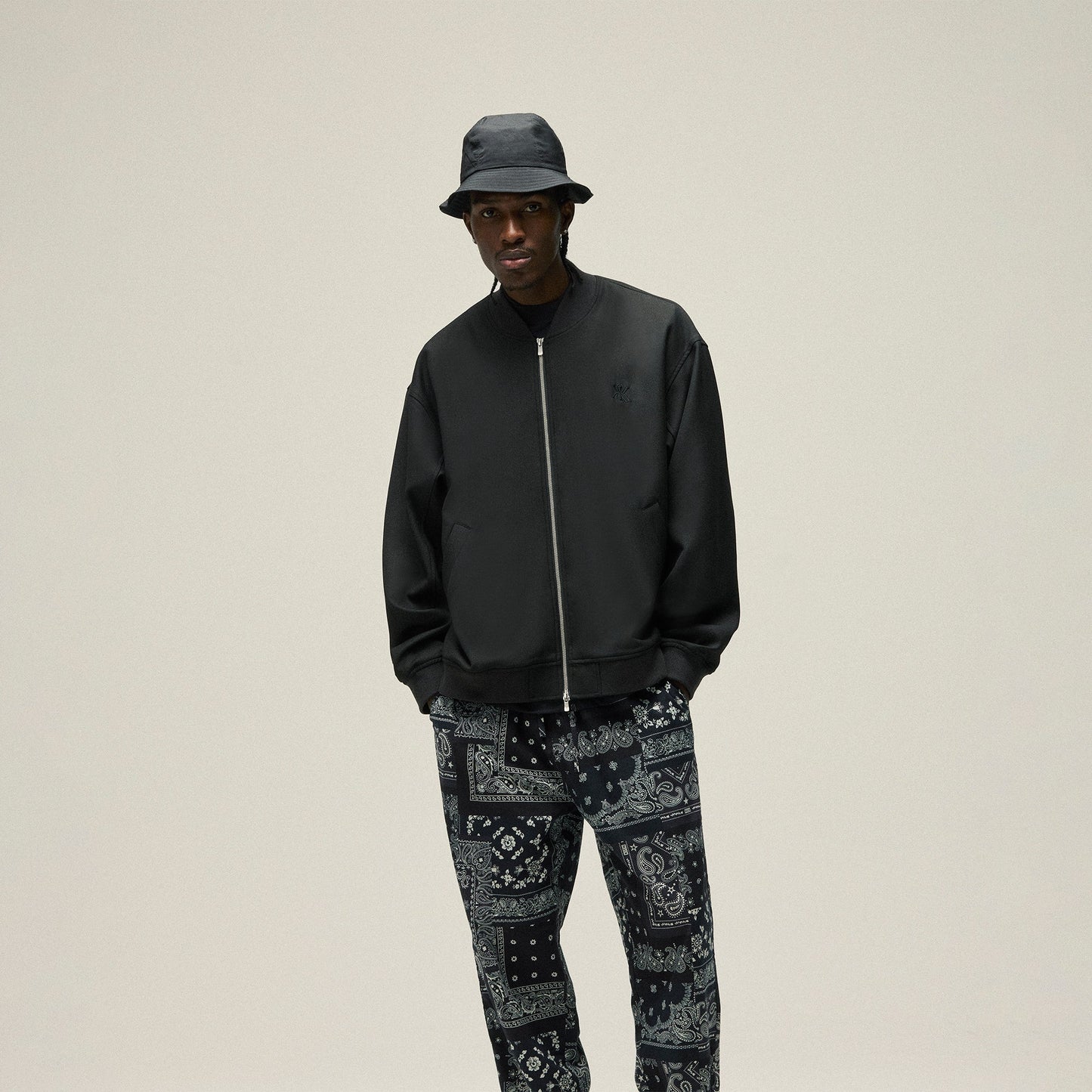 Men Kith Kith Double Weave Avery Bomber Jacket - Black