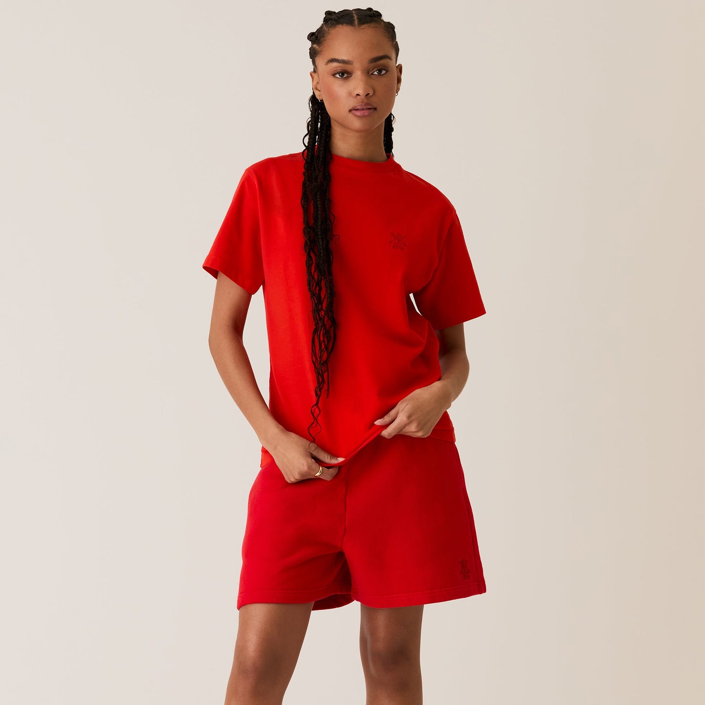 Women Kith Kith Women Nia II Sueded Tee - Cinnabar