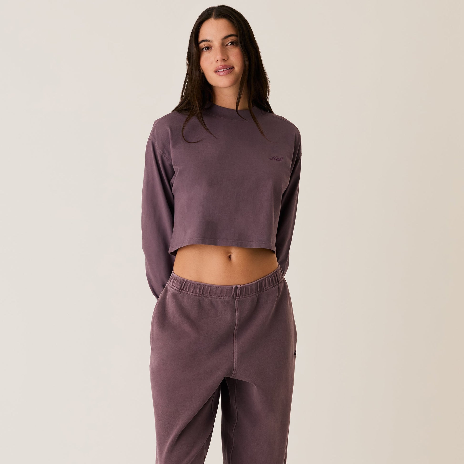 Women Kith Kith Women Jasper Sueded Long Sleeve - Ash Violet