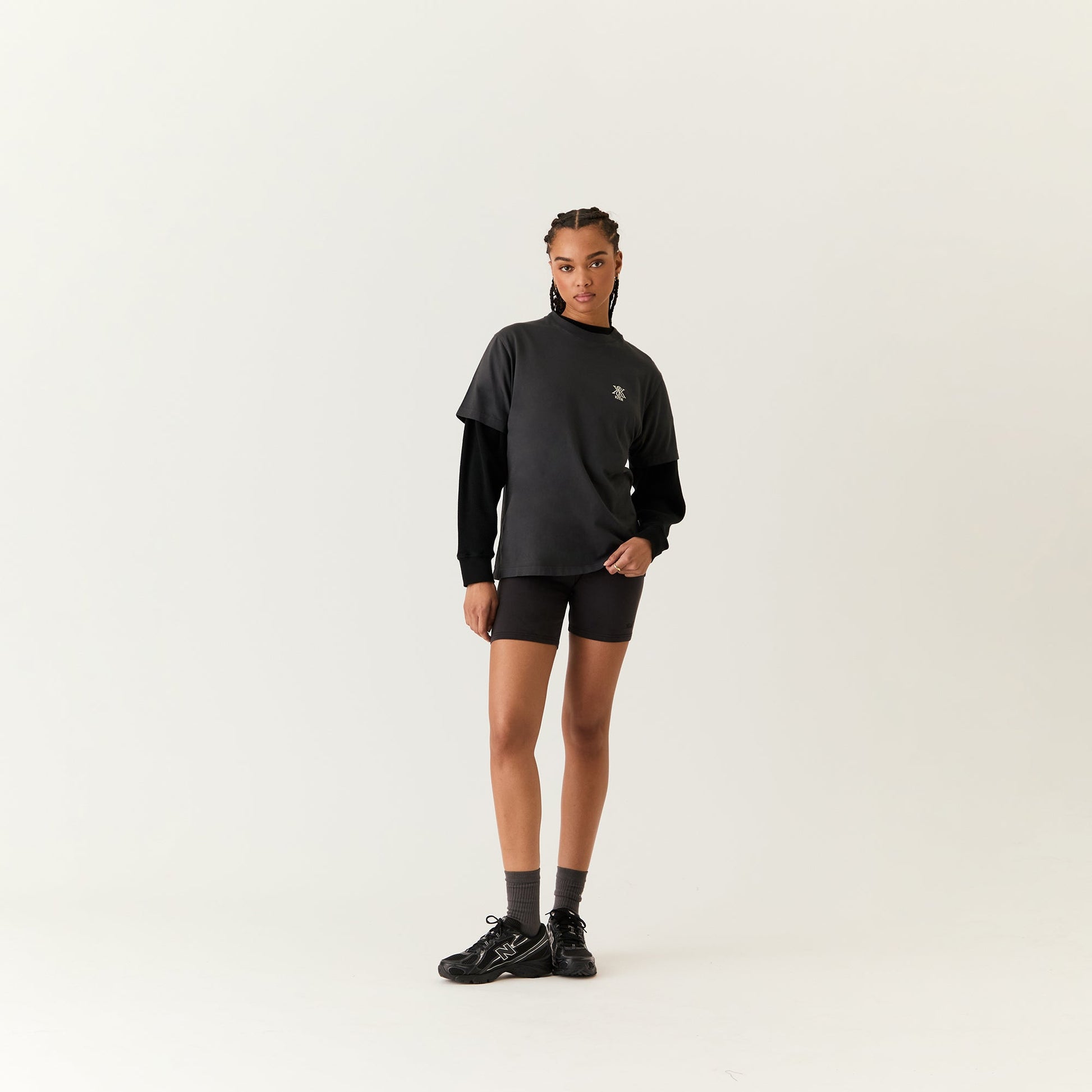 Women Kith Kith Women Bryden Waffle Long Sleeve - Black