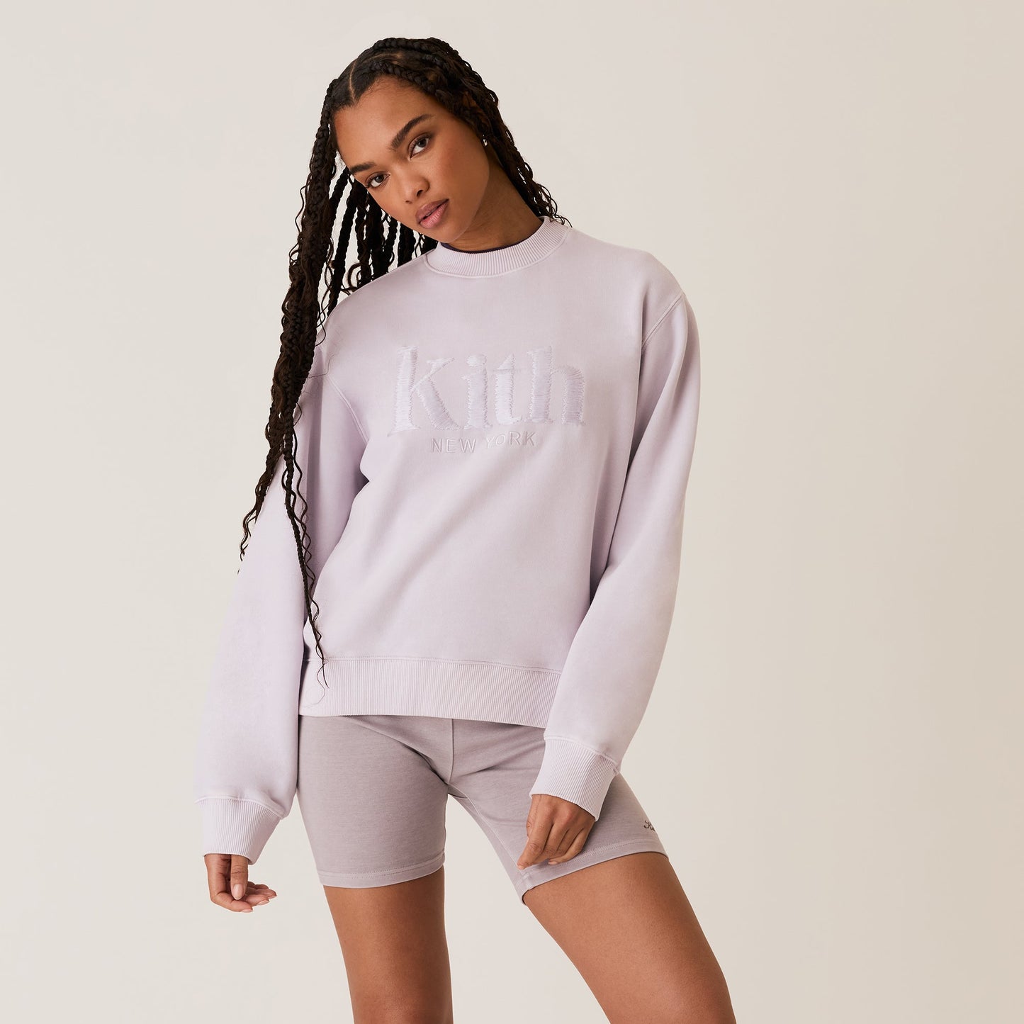Women Kith Kith Women Ashwin Sueded New York Crewneck - Echo