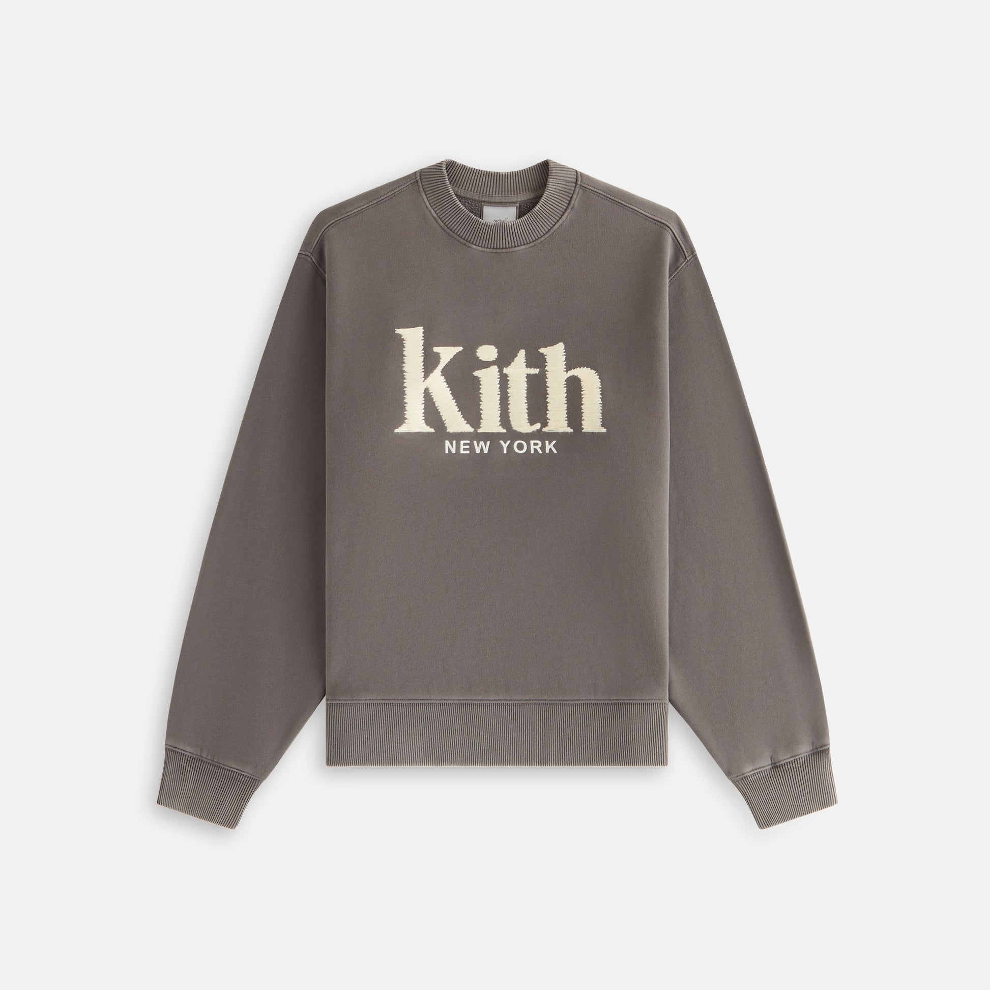 Women Kith Kith Women Ashwin Sueded New York Crewneck - Hematite