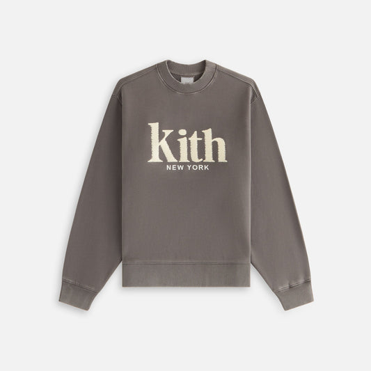 Women Kith Kith Women Ashwin Sueded New York Crewneck - Hematite