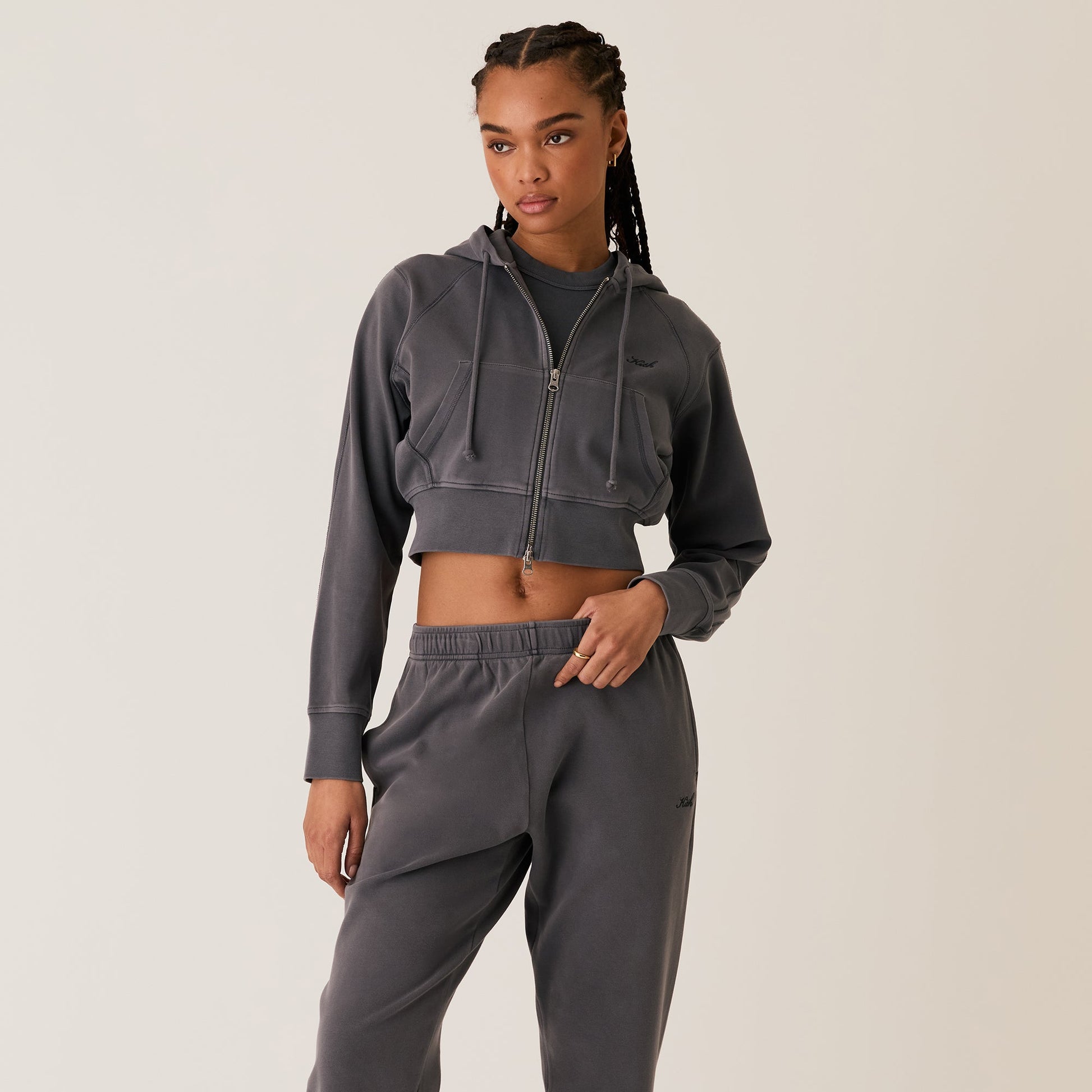 Women Kith Kith Women Davin Cropped Hoodie - Asteroid