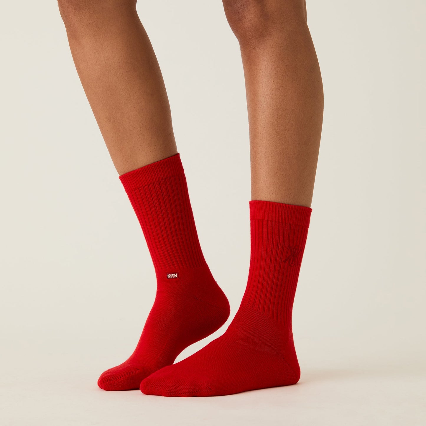 Women Kith Kith Women Crest Crew Sock - Cinnabar