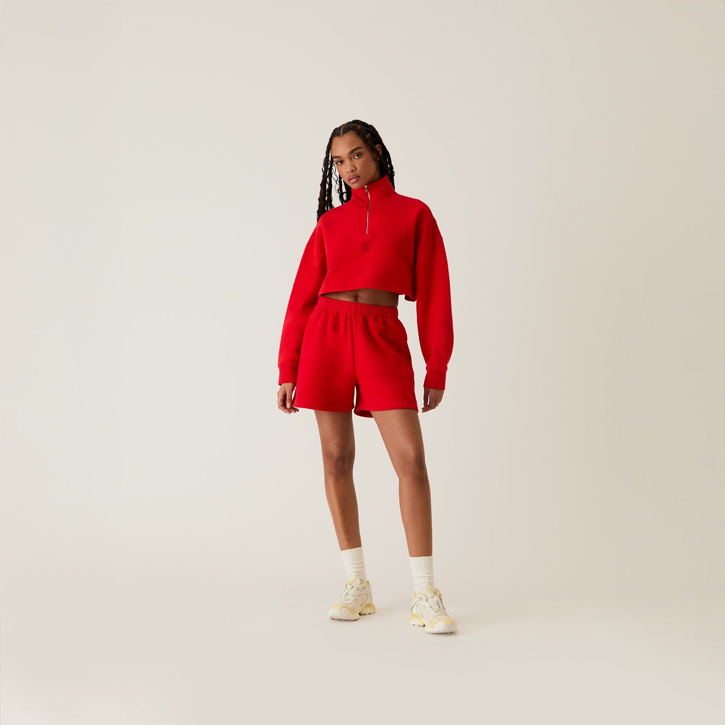 Women Kith Kith Women Vesper Sueded Quarter Zip - Cinnabar