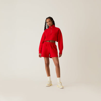 Women Kith Kith Women Vesper Sueded Quarter Zip - Cinnabar